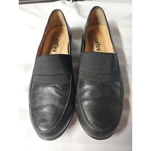 Umberto Raffini Women Black Leather Loafer Shoe size 37